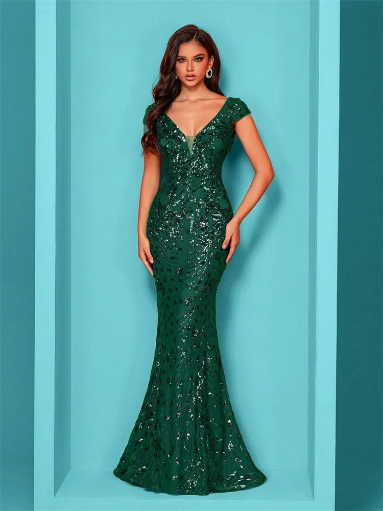 Abito Mylly Lungo Elegante – Dress Cerimonia con Paillettes per Damigelle e 18°