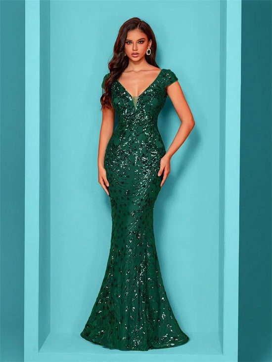 Abito Mylly Lungo Elegante – Dress Cerimonia con Paillettes per Damigelle e 18°