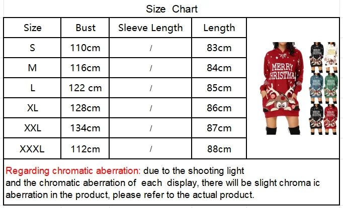 Abito felpa oversize donna taglie comode – sweatshirt dress plus size stampa natalizia tasche e cappuccio autunno/inverno