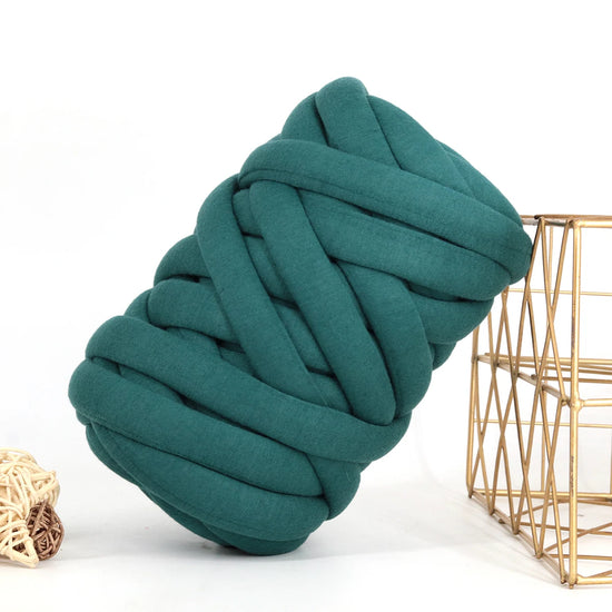 Filato Tubolare Ultra Grosso 500 g — Cored Cotton & Wool per Coperta, Cappello, Arm Knitting e Progetti DIY