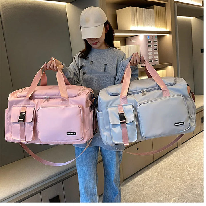 Borsa sportiva donna 2025 – duffel con doppio comparto asciutto/bagnato ideale per palestra, nuoto e viaggi