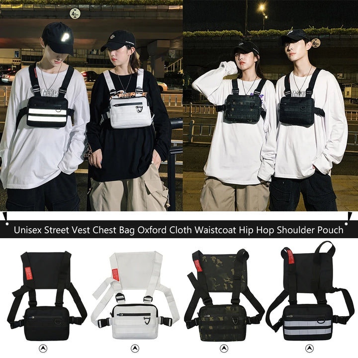 Chest bag unisex in Oxford – marsupio a pettorina streetwear, zip e design versatile