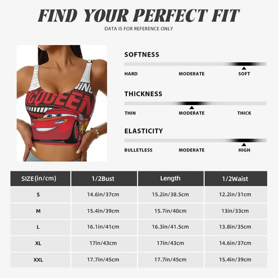 Maglia cars SaettaMcQueen Donna | Cartoon Fitness Crop Top Cars