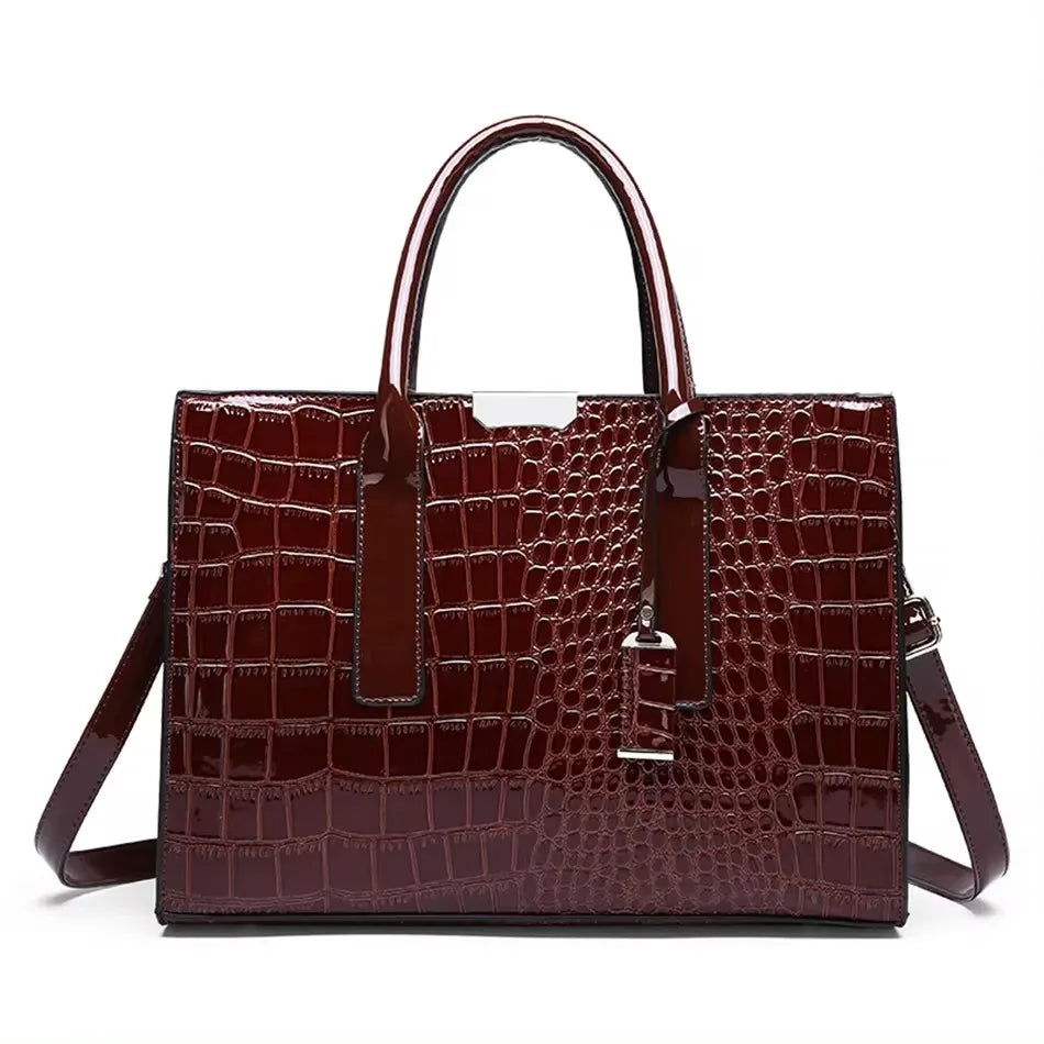 Borsa a tracolla donna con tasche e scomparti - Marrone