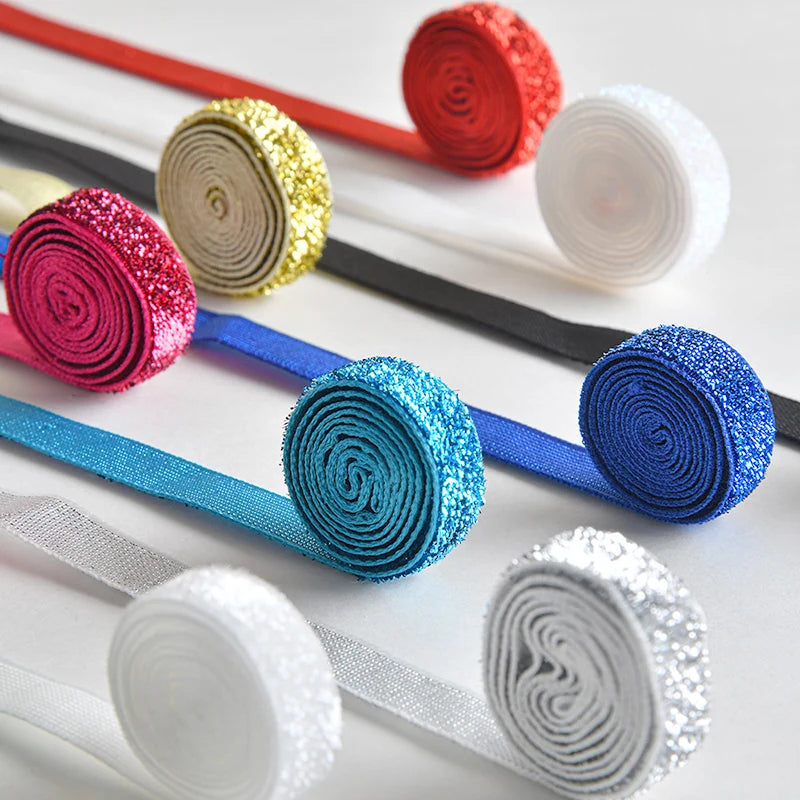 Nastro velluto glitter 10 mm – 50 metri multicolore per decorazioni, fai-da-te, confezioni regalo e artigianato