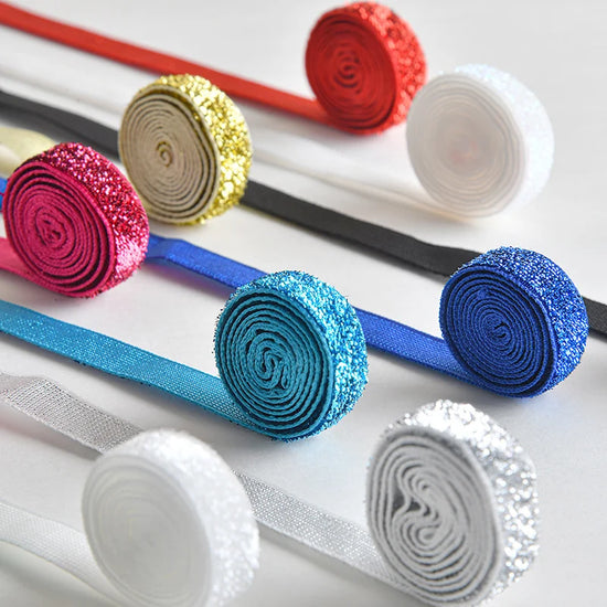 Nastro velluto glitter 10 mm – 50 metri multicolore per decorazioni, fai-da-te, confezioni regalo e artigianato