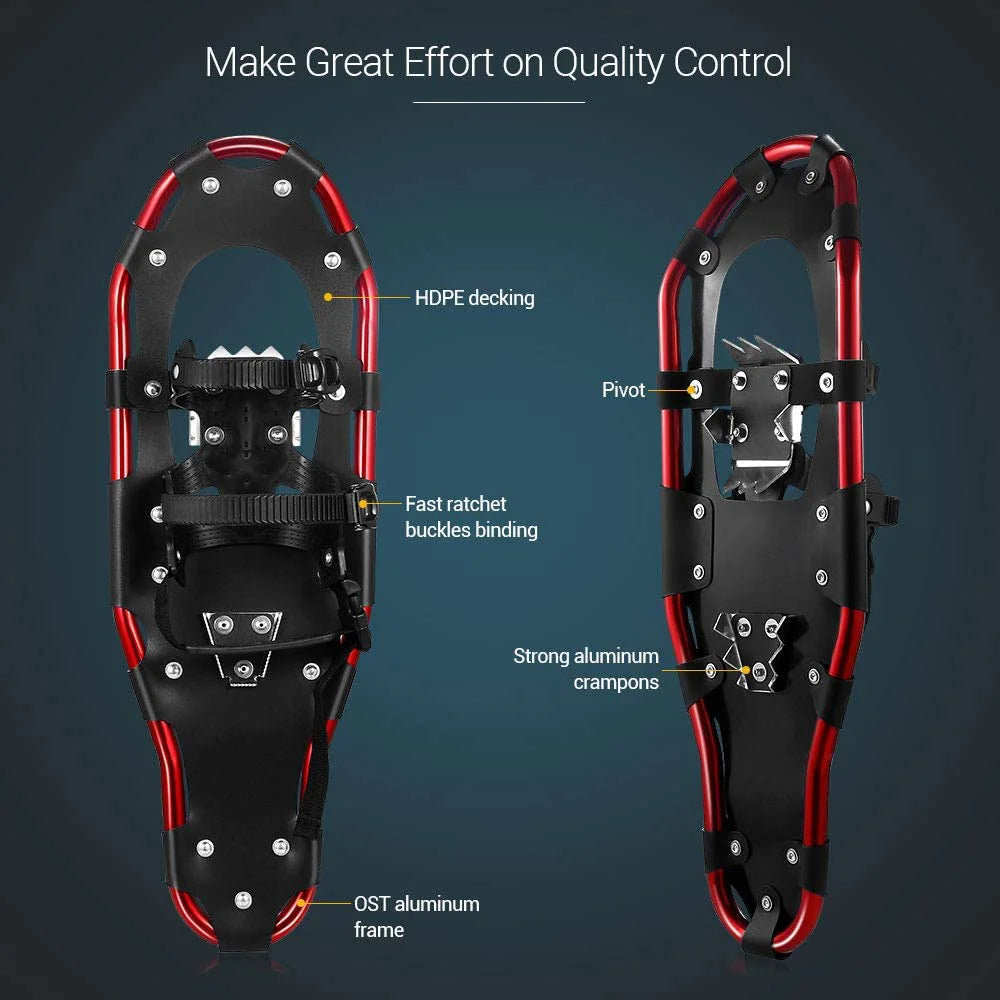 Racchette da sci/skates in alluminio regolabili – short ski “sliding” leggeri per neve, sport outdoor