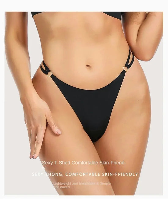 Perizoma sexy a vita alta con doppia fibbia "Love" – Slip minimalisti con cinturini sottili per un look seducente e traspirante