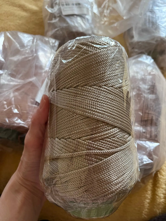 Filo in corda “ice rope” 3 mm 200 m – cotone / viscosa per uncinetto borse, cappelli