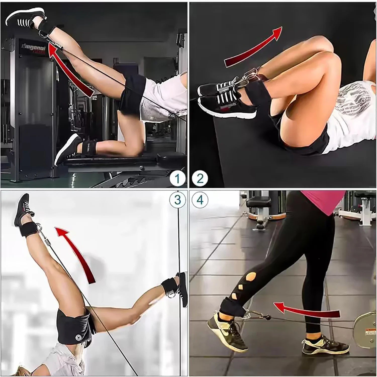 Cavigliere Imbottite Regolabili per Palestra – Cinturini Caviglia per Allenamenti Gambe