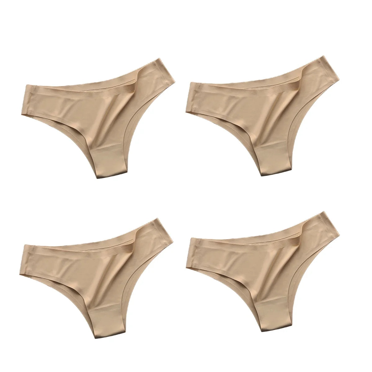 Set 4 pezzi mutandine donna seamless in ice silk – vita bassa G-string ultra sottile comfort quotidiano