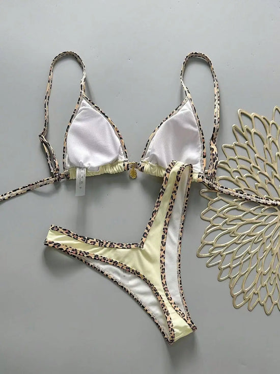 Micro Bikini Leopardato Sexy – Costume Push Up Donna