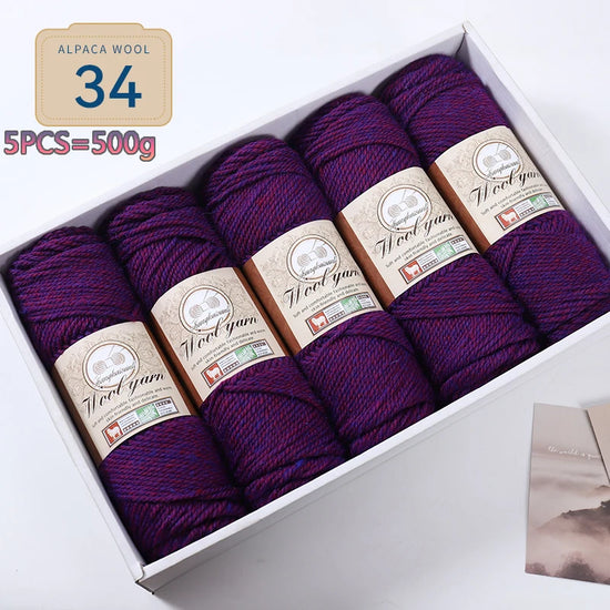 Set 5 gomitoli filato spesso alpaca 500 g – yarn grosso per maglioni, cappotti e crafting inverno