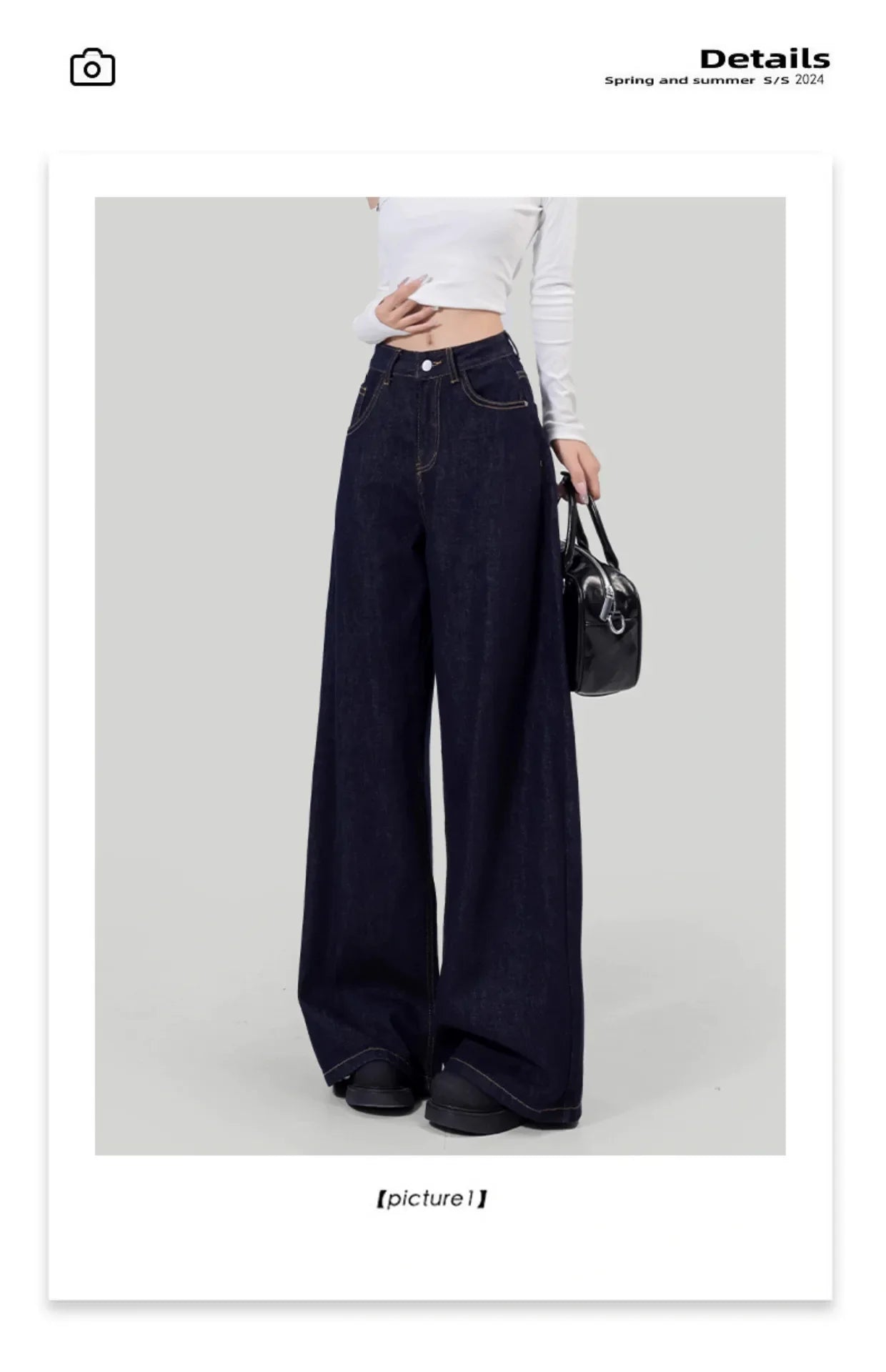 Jeans donna vita alta loose fit – Gamba dritta / wide-leg elegante per l’autunno / inverno