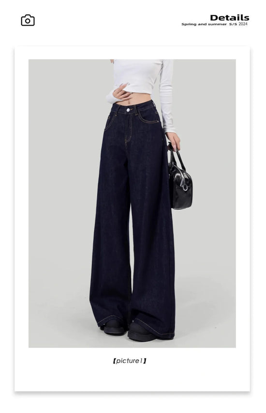 Jeans donna vita alta loose fit – Gamba dritta / wide-leg elegante per l’autunno / inverno