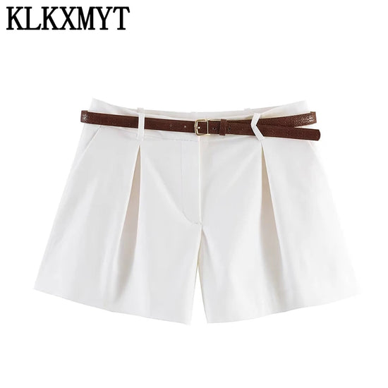 Shorts Donna a Pois Vita Alta – Pantaloncini Estivi Casual Chic