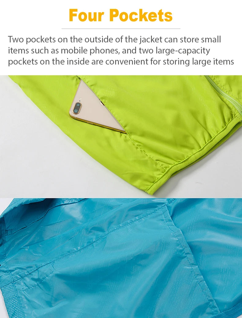 Giacca trekking unisex impermeabile e quick-dry – antivento, anti-UV e pieghevole per escursioni