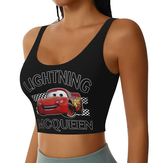 Maglia cars SaettaMcQueen Donna | Cartoon Fitness Crop Top Cars