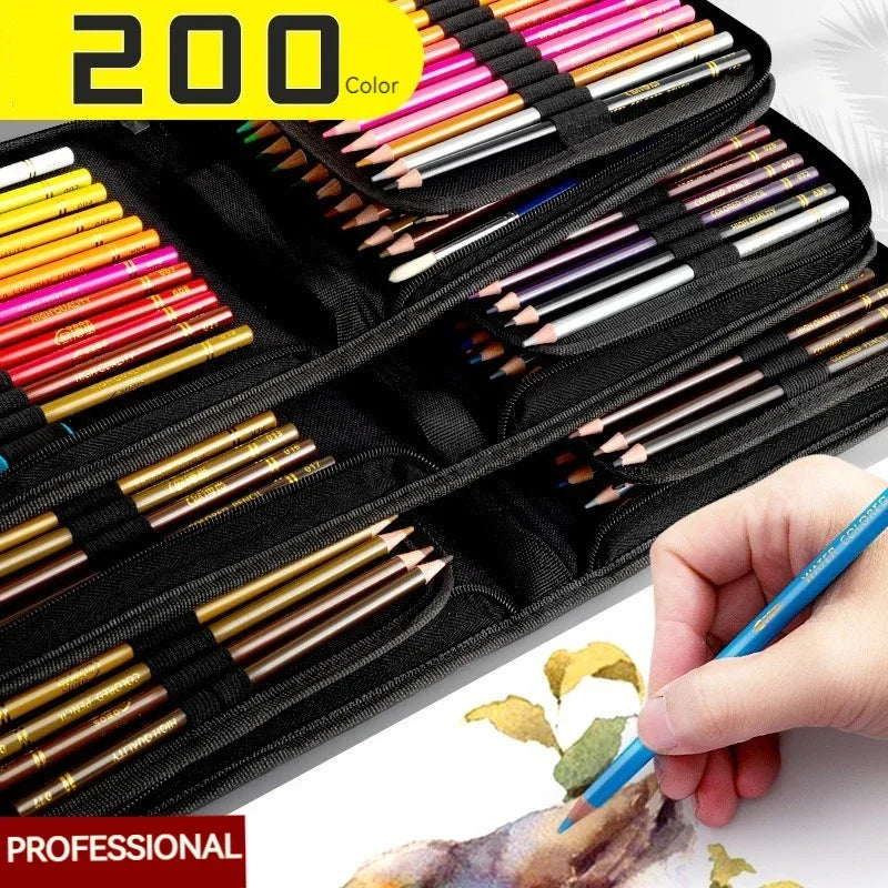 Set Matite Colorate 48/72/120/200 Colori – Oil e Acquerellabili per Disegno