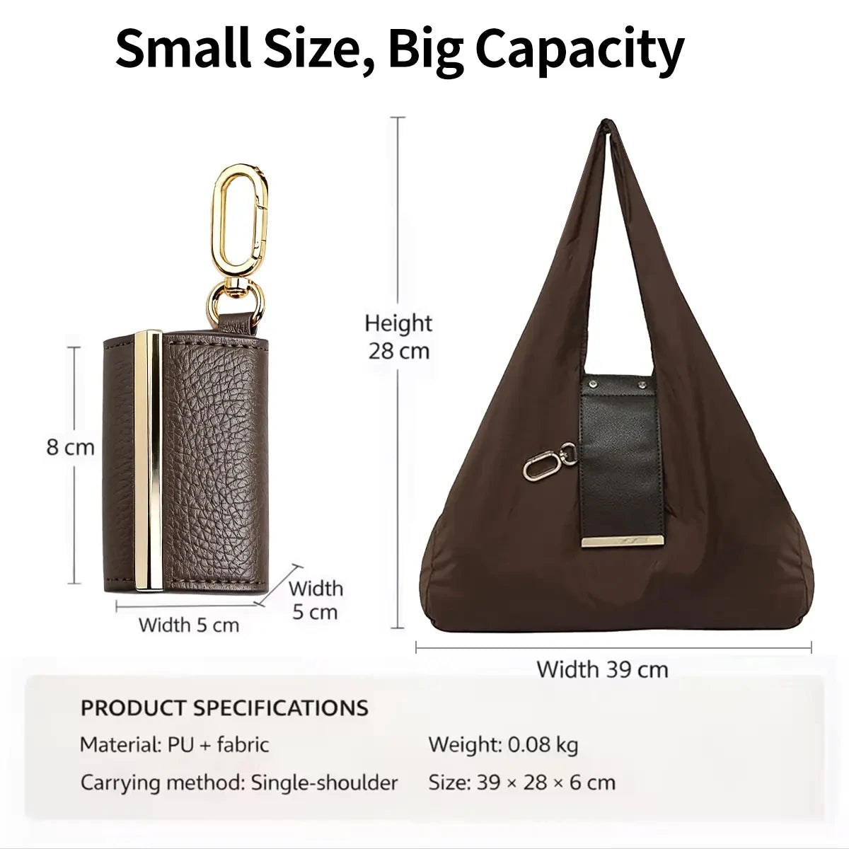 Borsa Pieghevole Portachiavi – Shopper Riutilizzabile per Spesa e Viaggio