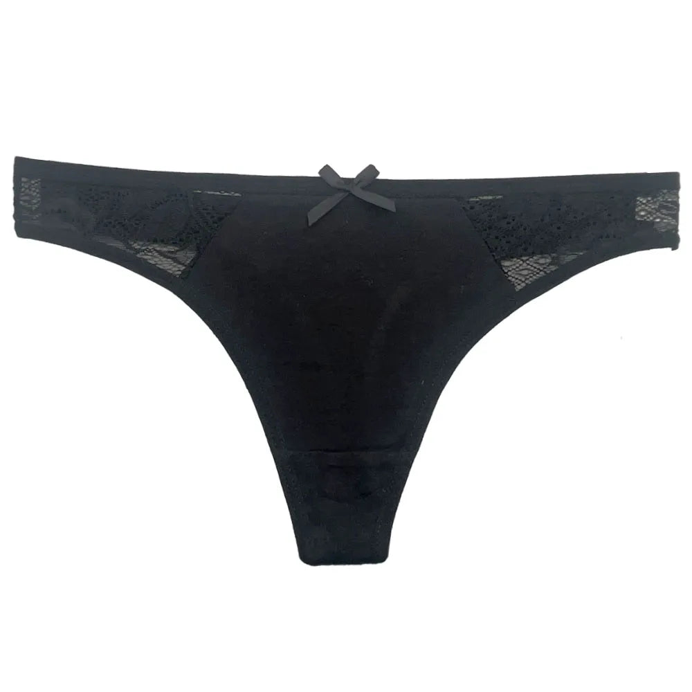 Set 5 pezzi perizomi donna in cotone – G-string vita bassa low-rise in colori solidi, lingerie comoda quotidiana