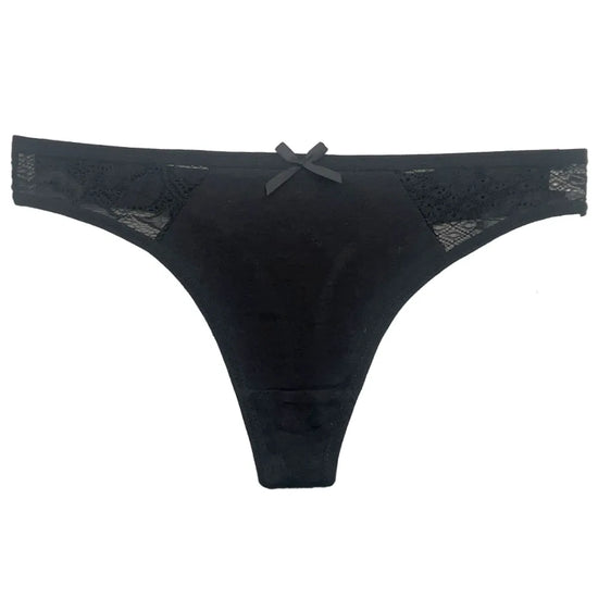 Set 5 pezzi perizomi donna in cotone – G-string vita bassa low-rise in colori solidi, lingerie comoda quotidiana