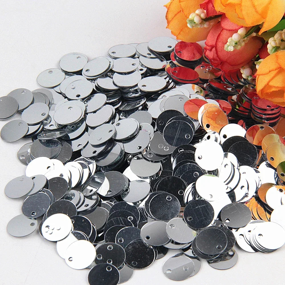 Paillettes Flat Rotonde 10–25 mm con Foro – 10 g , Costumi, Scialli, Danza, Scrapbooking e Decorazioni