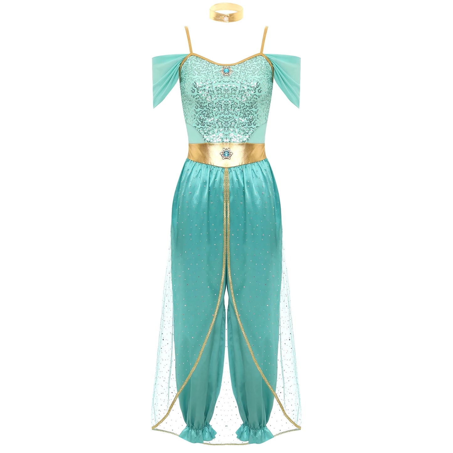 Costume da Principessa Araba / Jasmine Bollywood – Outfit Cosplay per Feste e Halloween
