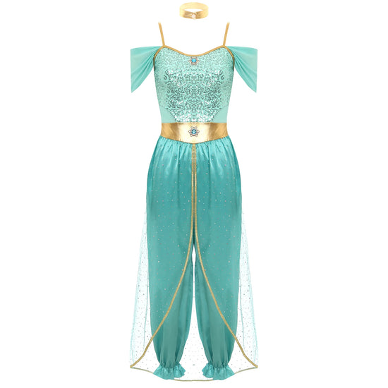 Costume da Principessa Araba / Jasmine Bollywood – Outfit Cosplay per Feste e Halloween