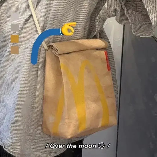 Zaino roll-top stile McDonald’s unisex – backpack casual per scuola e tempo libero, capiente e leggero