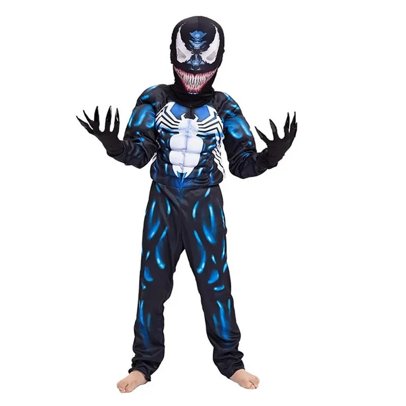 Costume da Ragno Nero per Bambini – Jumpsuit Supereroe per Carnevale e Cosplay