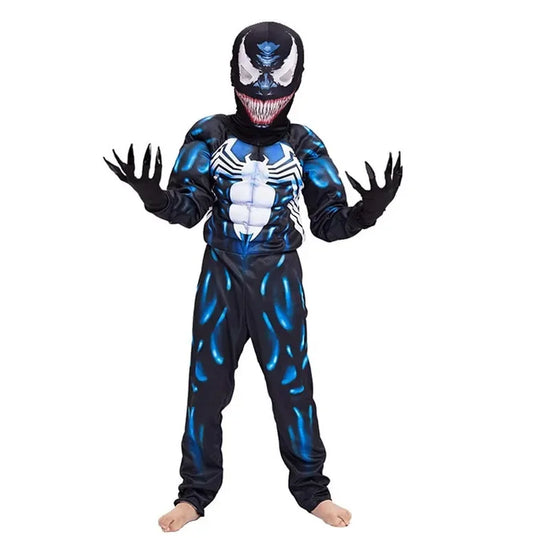 Costume da Ragno Nero per Bambini – Jumpsuit Supereroe per Carnevale e Cosplay