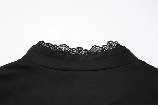 Dulzura O-Neck Short Sleeve Hollow Out Lace Ruffle Patchwork T-Shirt Women'S Solid Sexy Casual Y2K Top Party Club Street Clothes