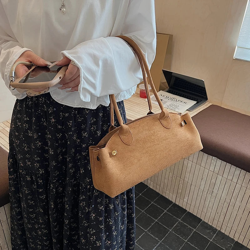 Borsa baguette tote in suede 2025 – stile underarm sofisticato, capiente e raffinato per donne commuter