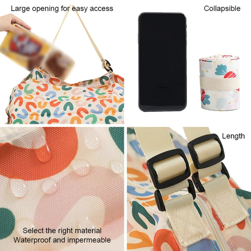 Shopper pieghevole grande capacità in nylon camouflage – Borsa da viaggio riutilizzabile leggera