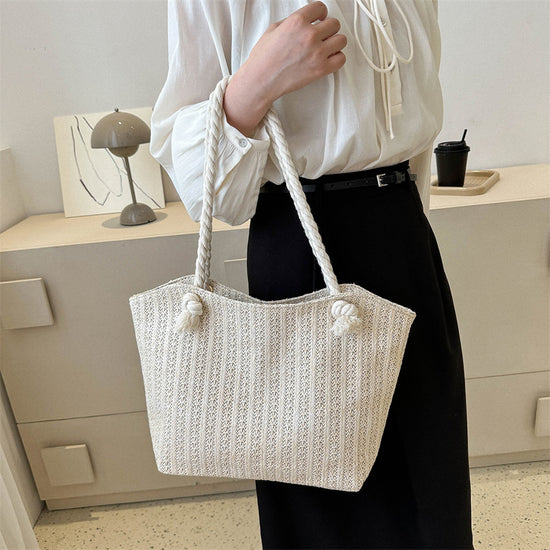 Borsa a Spalla Estiva in Paglia Intrecciata per Donna – Stile Boho Chic, Grande Capacità, Perfetta per Spiaggia e Vacanze