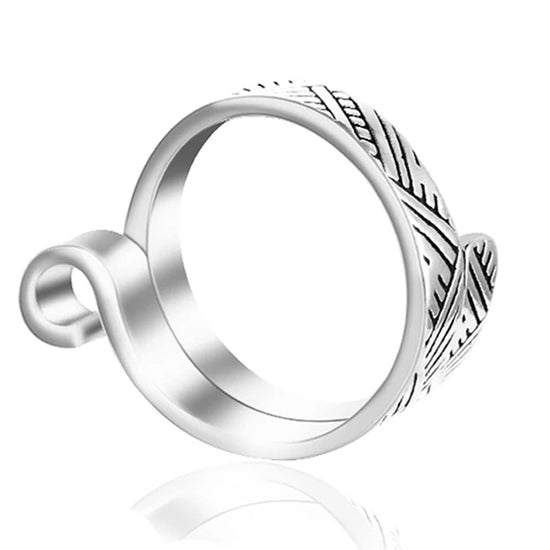 Anello regolabile guida filo per uncinetto/ maglia ‒ knitting loop finger ring aperto, strumento per mantenere tensione filo