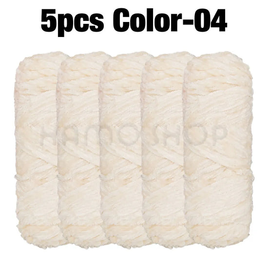 Set 5 rotoli filato ciniglia velluto 100 g – filo morbido e caldo per coperta, maglione, cuscini, DIY