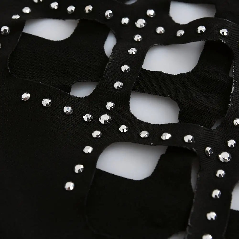 Mini Dress Bodycon Paillettes Donna – O‑Neck, Maniche Corte, Estate 2025