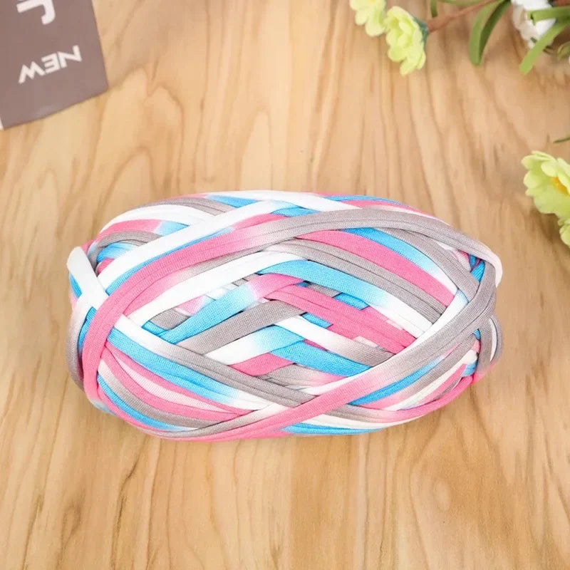 Fettuccia di Cotone Multicolor 100 g – Filo T-Shirt per Crochet, Maglia e Borse Handmade