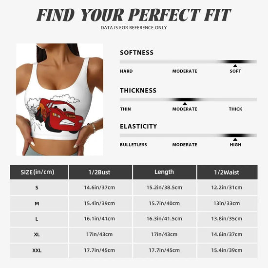 Maglia cars SaettaMcQueen Donna | Cartoon Fitness Crop Top Cars