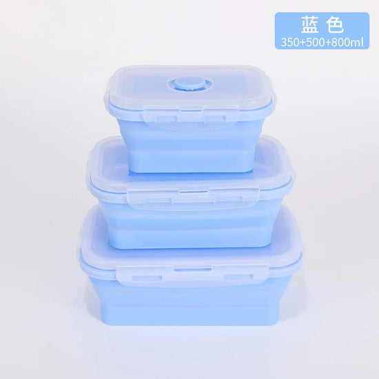Contenitori Alimentari Pieghevoli 4 Pezzi – Set Salvaspazio in Silicone
