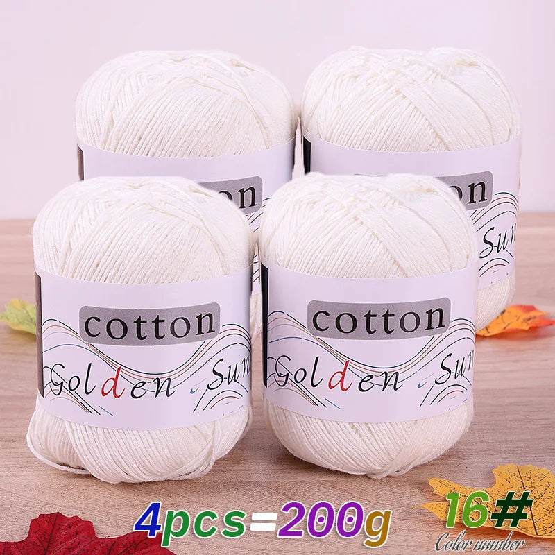 Filato in cotone 100% 200 g – filo medio-fino per uncinetto / knitting: maglioni, cappelli, copertine fai-da-te