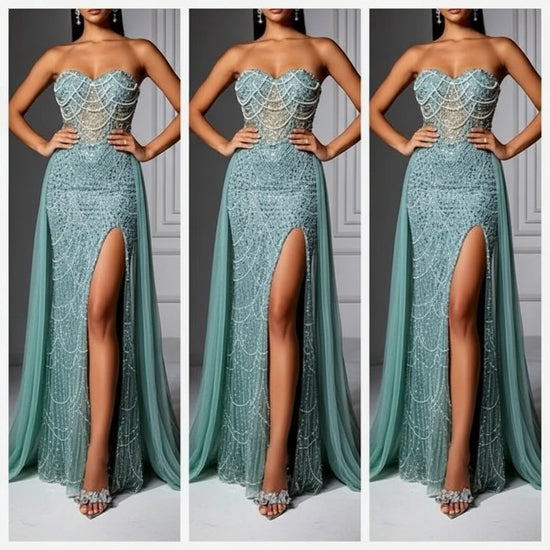 Abito Lungo Elegante con Spacco Alto – Vestito da Cerimonia e Gala