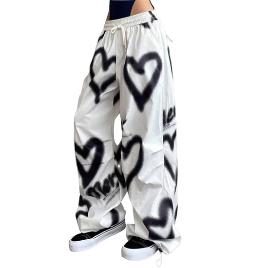 Pantaloni Donna Wide Leg Y2K – Jogger Graffiti Streetwear