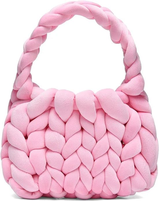 Borsa uncinetto in velluto intrecciato a mano – handbag artigianale unisex disponibile in più colori e dimensioni