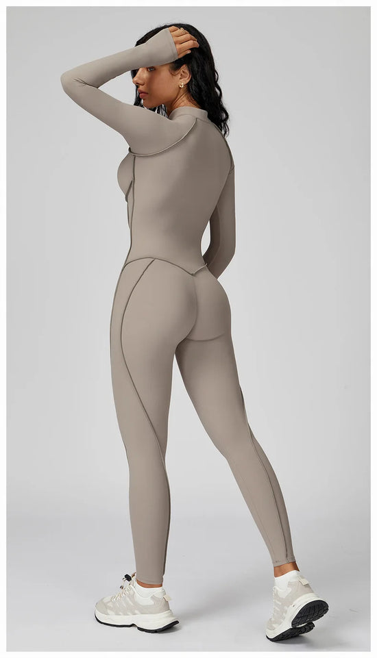 Tuta Sportiva Donna Intera con Zip – Body Fitness per Palestra e Yoga