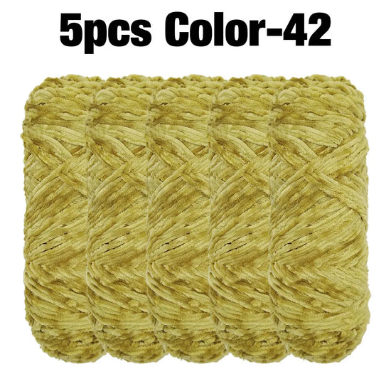 Set 5 rotoli filato ciniglia velluto 100 g – filo morbido e caldo per coperta, maglione, cuscini, DIY