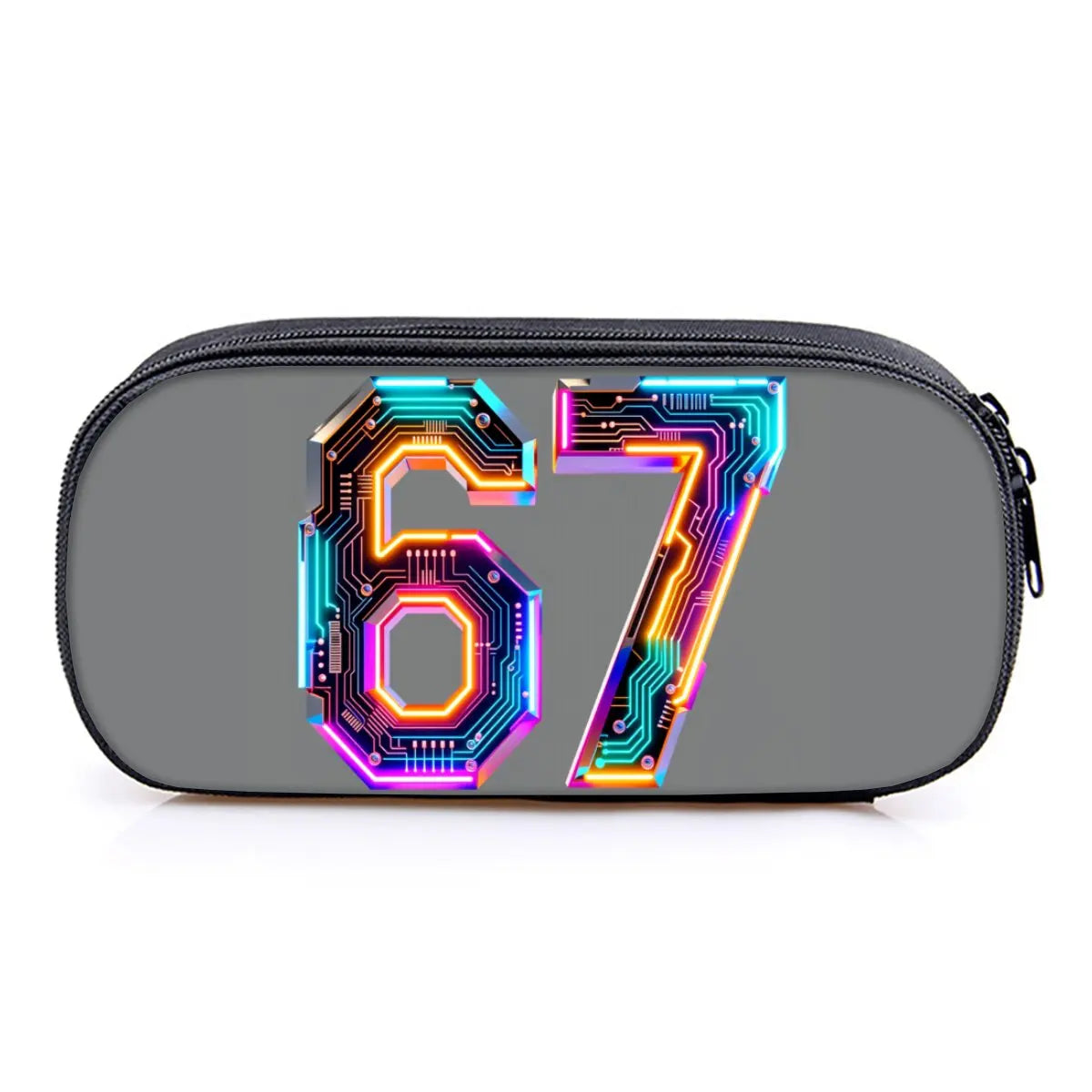 Hot Sales Colorful Number 67 Print Layered Pencil Case Quality 2D Flat Cartoon Pen Bag Best Gift for Boys/Girls School Supplies