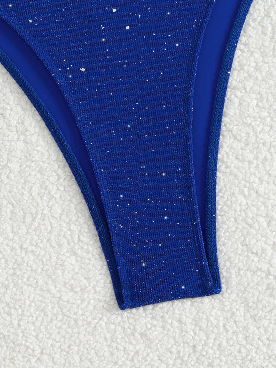 Bikini Nero con Paillettes – Costume Sexy Push Up Brillante